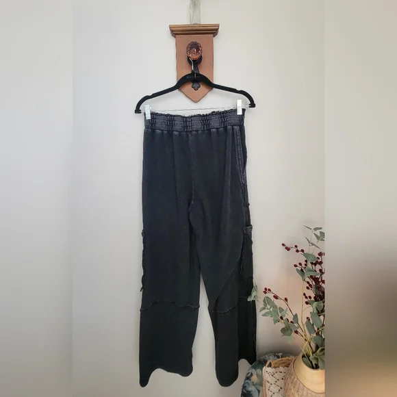 Double Zero Washed Black Crewneck Sweatshirt And Sweatpants - Picture 4 of 5